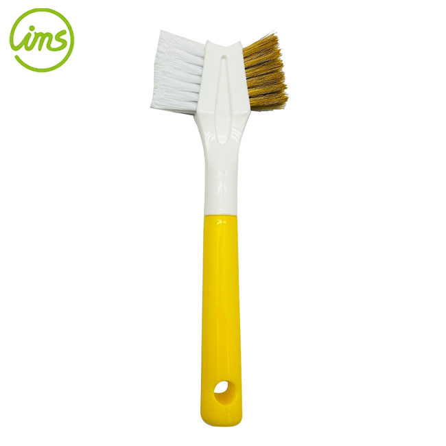 Brosse à poêle 2 en 1 - manche jaune